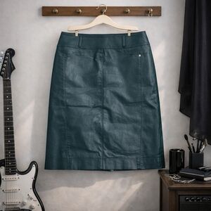 Gerry Weber Hunter Green Coated Skirt High Waist Midi Size 14